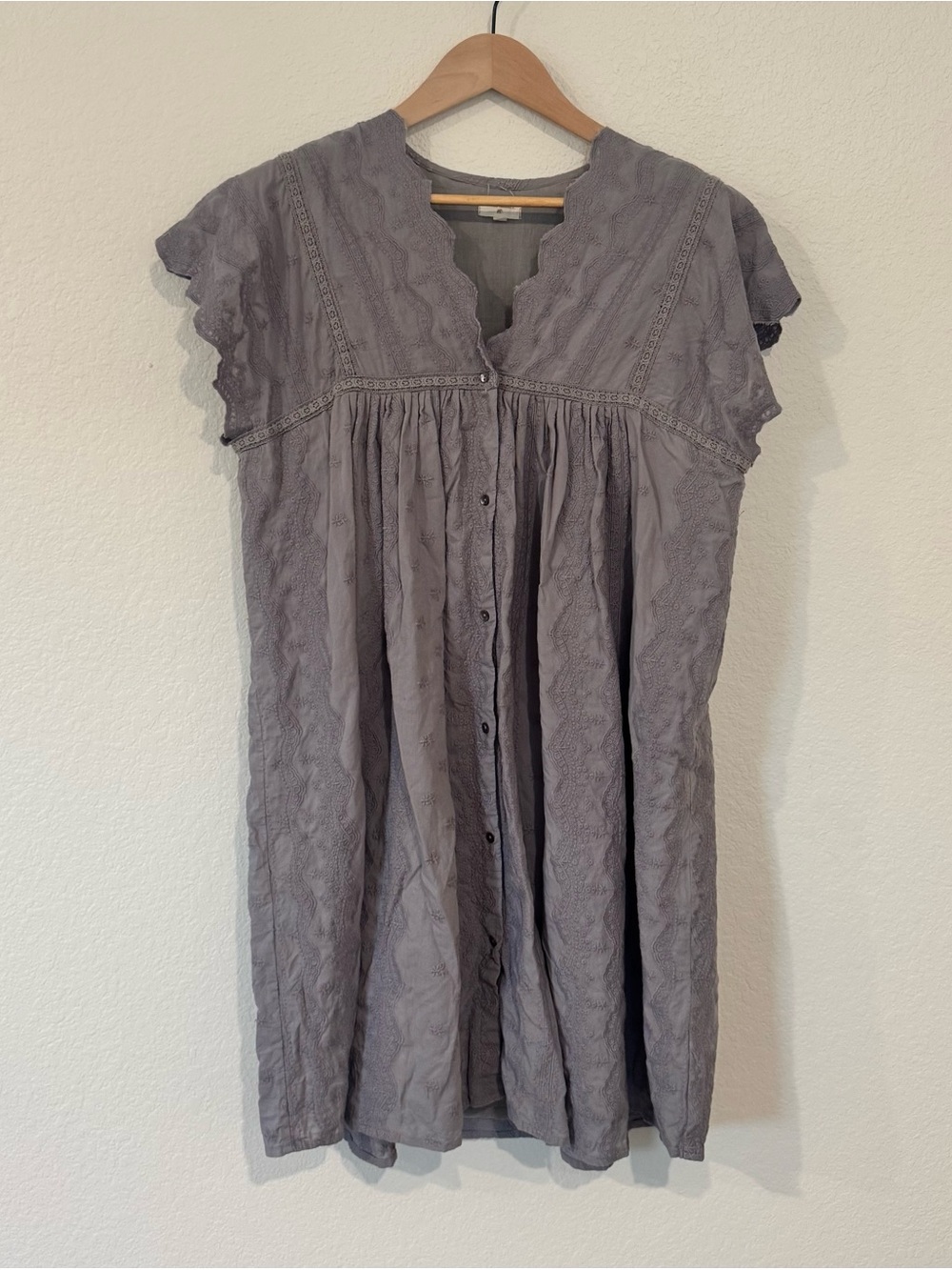 Cost Plus World Market Light Gray Tunic Top